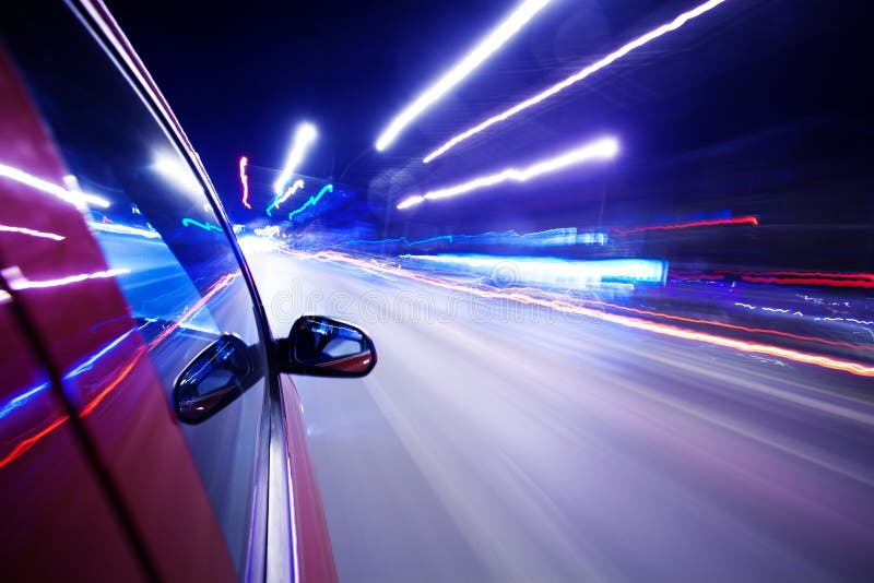 Night Traffic,shoot from the Window of Rush Car Stock Image Image of