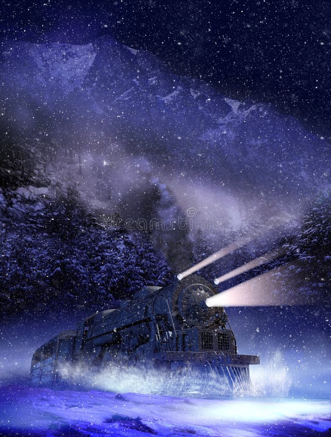 Night train vector illustration Night train vector illustration