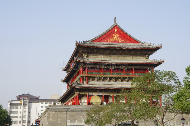 Xi `an bell tower and drum tower stock image Xi `an bell tower and drum tower stock image