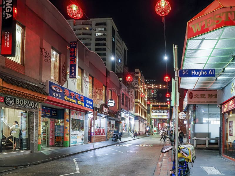 Night View of Chinatown (Little Bourke Street) Editorial Photo Image