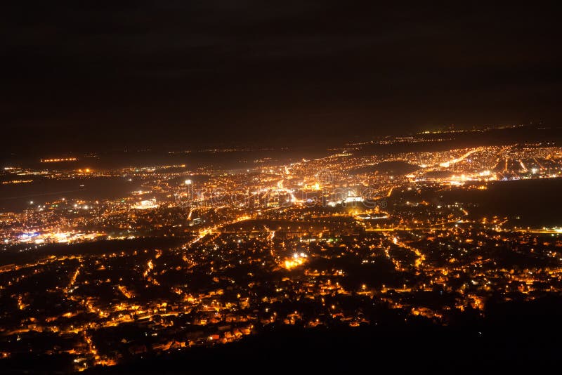 Night view of the city of Nitra
