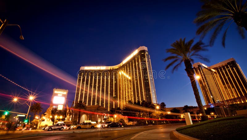 Night view of Mandalay Bay Hotel in Las Vegas