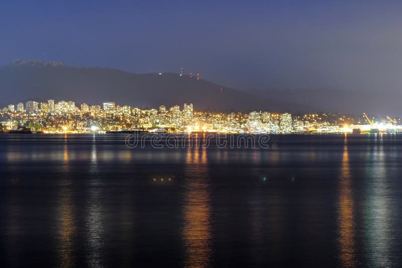 Night view of North Vancouver