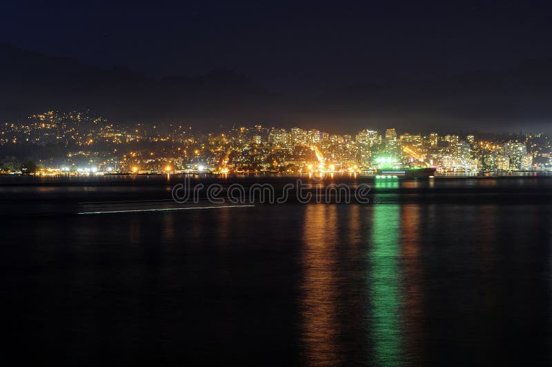 Night view of North Vancouver