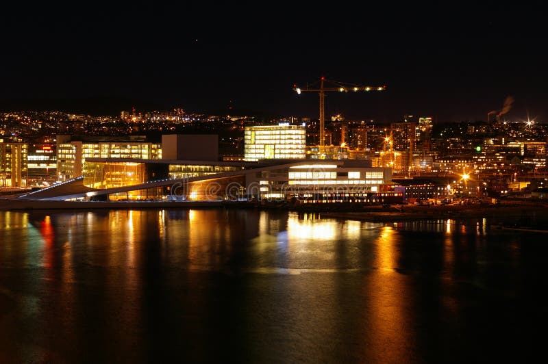 Night view of Oslo royalty free stock images
