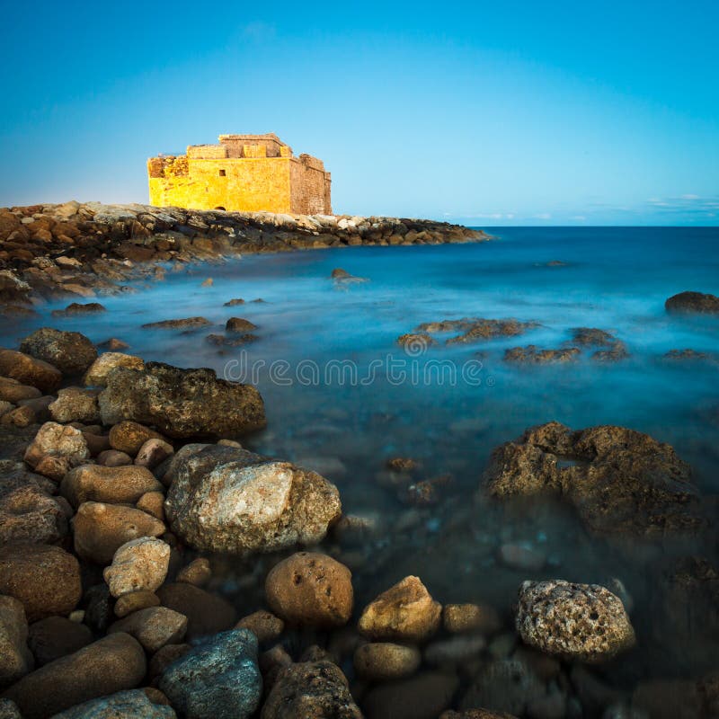 Night view of the Paphos Castle (Paphos, Cyprus)