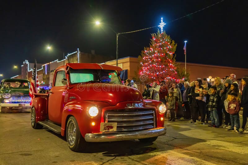 Night View of the Purcell`s Christmas Parade Editorial Stock Photo