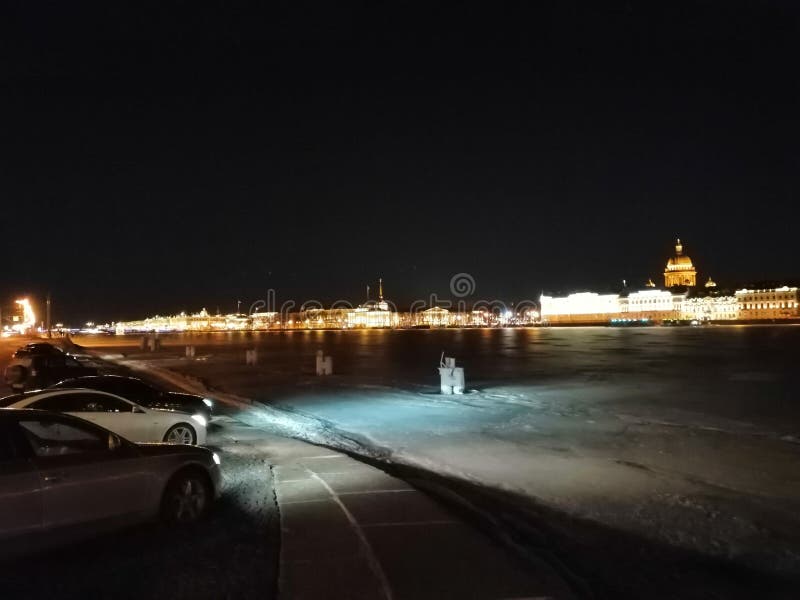 Night view on the river stock photography Night view on the river stock photography