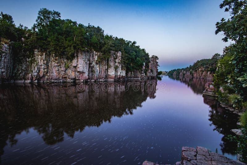 Night View of Split Rock Creek, Palisades State Park Stock Image