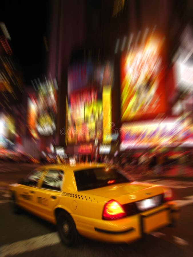 Night view of Taxi in Times Square