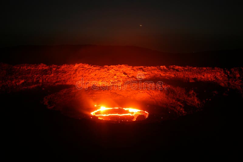 Night view to Erta ale royalty free stock photography