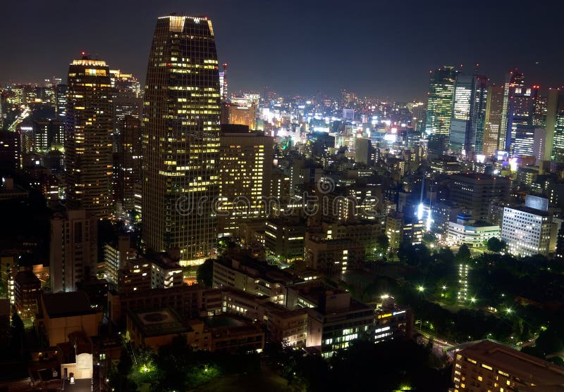 Night view of Tokyo royalty free stock photos
