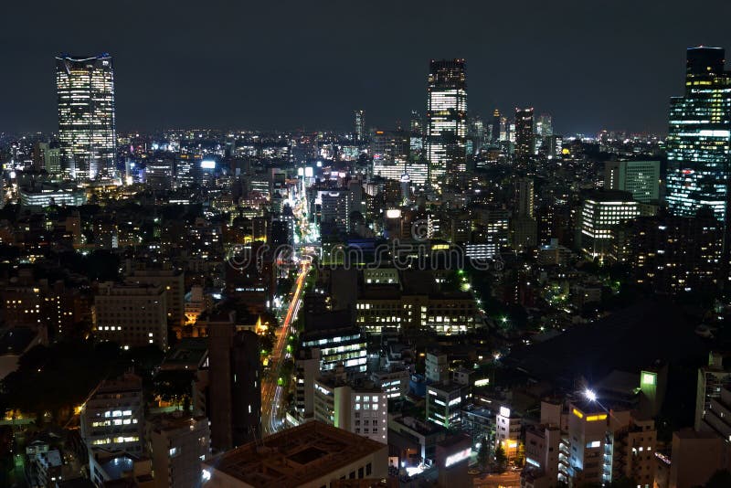 Night view of Tokyo royalty free stock photo
