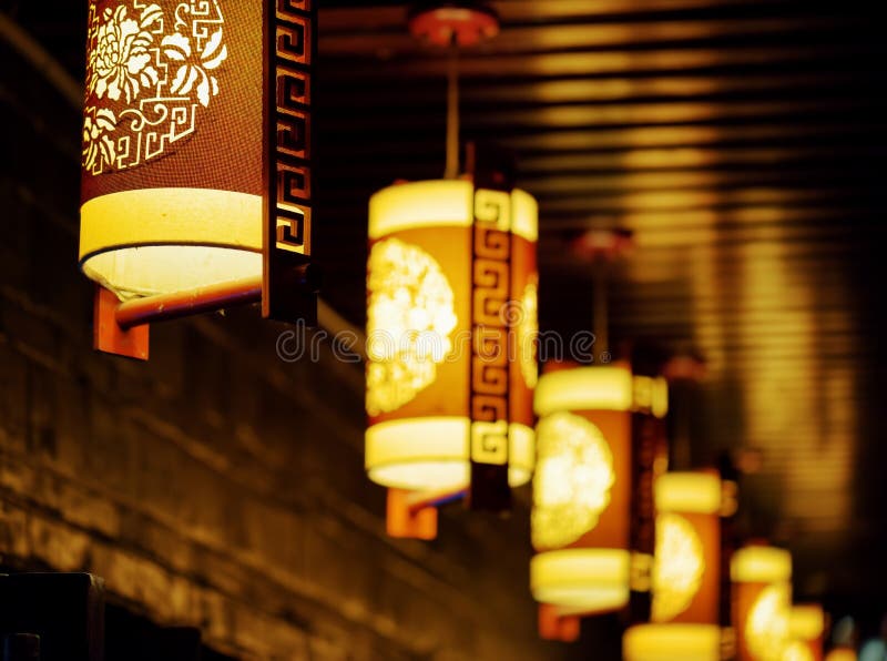 Night View of Traditional Chinese Street Lanterns, Lijiang Stock Photo ...