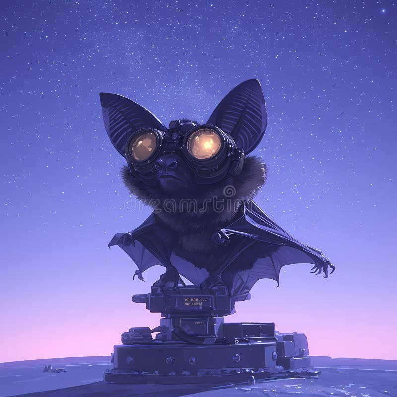 Night Vision Bat Adventure stock illustration. Illustration of