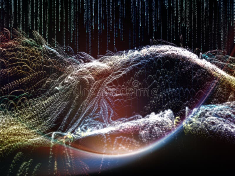 Night vision of digital worlds stock illustration