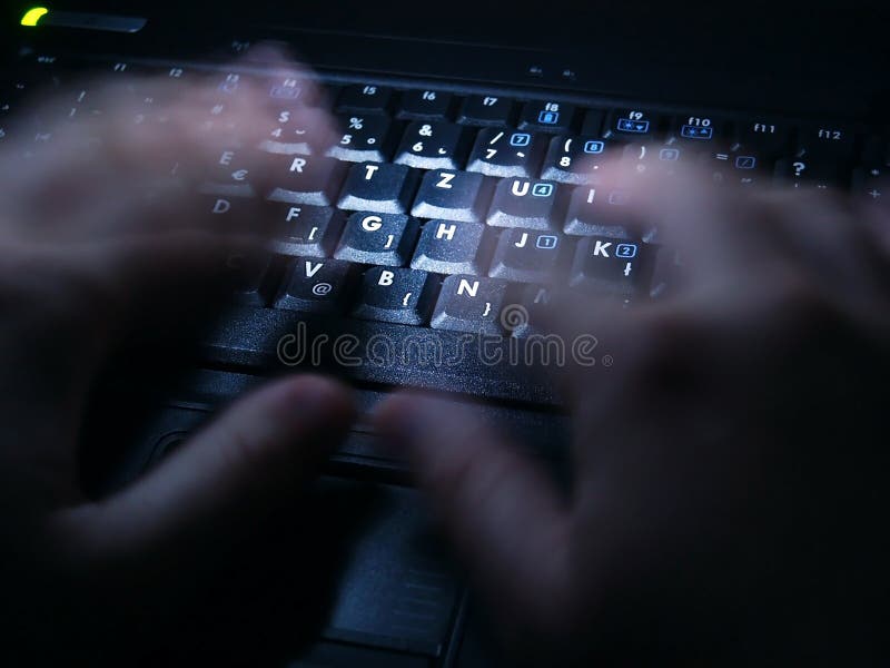 Night work on laptop 1 royalty free stock images