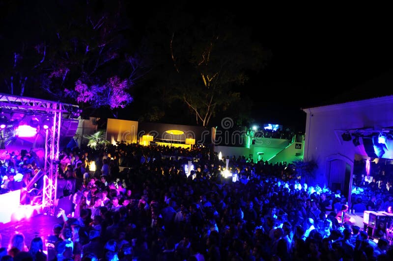 Nightclub Crowd, Outdoors Dance Party, Rave, Dancing and Having Fun royalty free stock photography Nightclub Crowd, Outdoors Dance Party, Rave, Dancing and Having Fun royalty free stock photography
