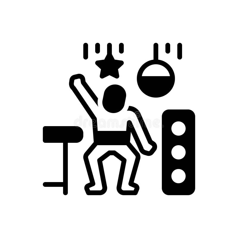 Black solid icon for Nightclub, dance and sound vector illustration
