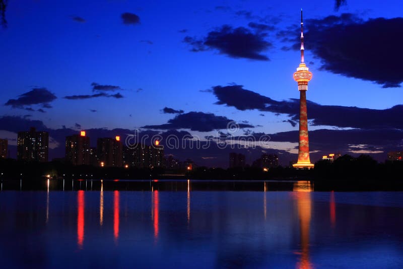 Nightscape of CCTV tower,beijing