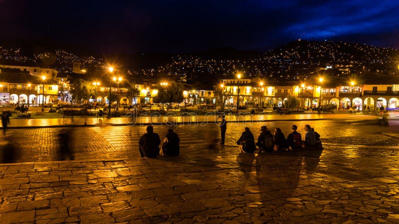 Nightscene σε Cusco - το Περού στοκ εικόνα με δικαίωμα ελεύθερης χρήσης Nightscene σε Cusco - το Περού στοκ εικόνα με δικαίωμα ελεύθερης χρήσης