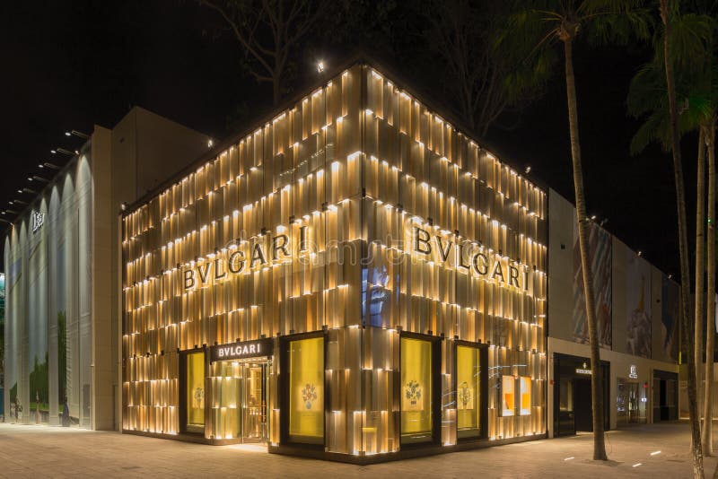 Exterior of Fendi Shop in Midtown Miami Editorial Stock Photo