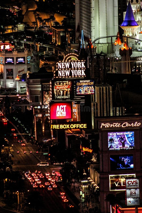 Nighttime on the Las Vegas Strip Editorial Photography Image of paris