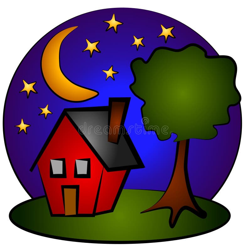 Nighttime Scene House Clip Art Royalty Free Stock Image Image 2776076