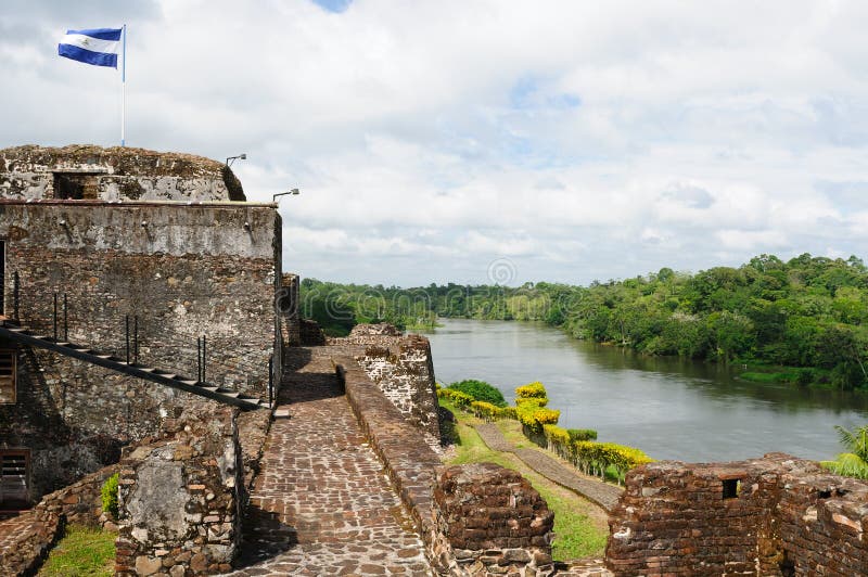 Nikaragua, Fortyfikujący kasztel w El Castillo zdjęcie stock Nikaragua, Fortyfikujący kasztel w El Castillo zdjęcie stock