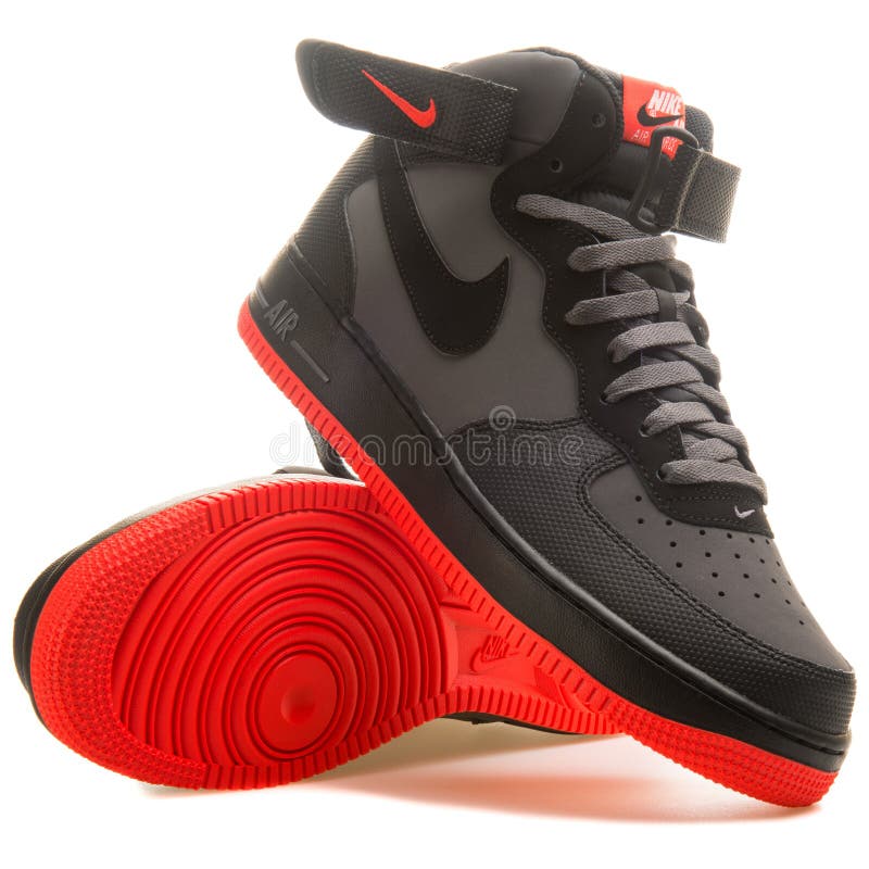Watt Parliament tank Nike Air Force 1 Mid 07 Black and Red Sneaker Editorial Photography - Image  of basketball, athletic: 134948147