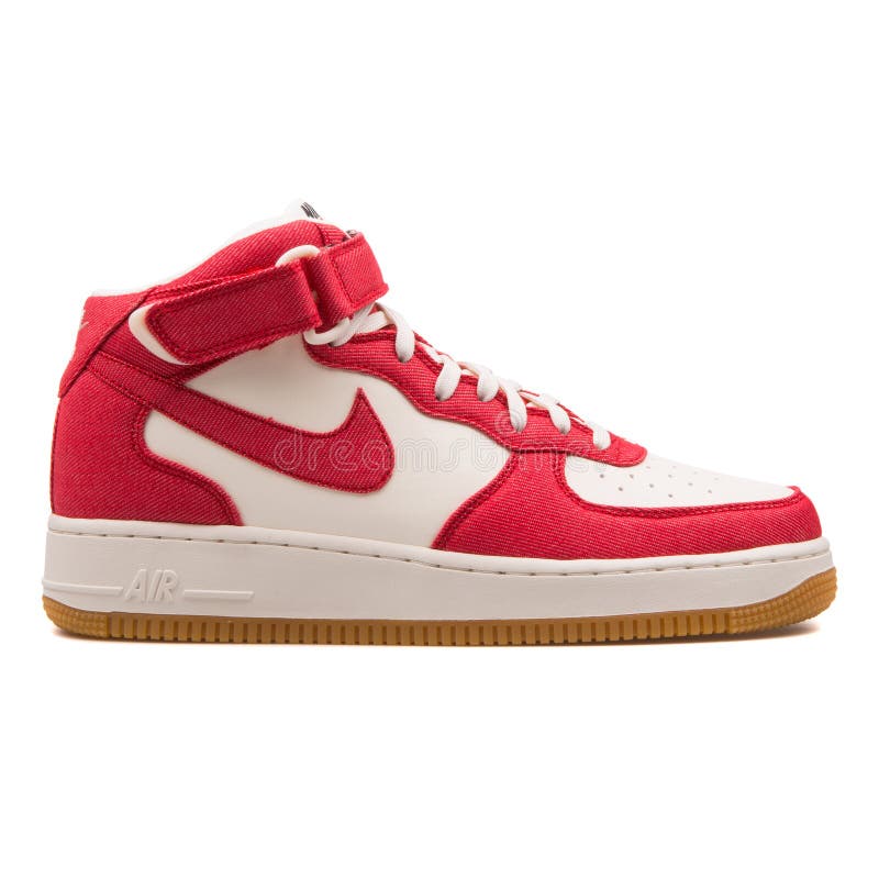 white and red air force 1 mid