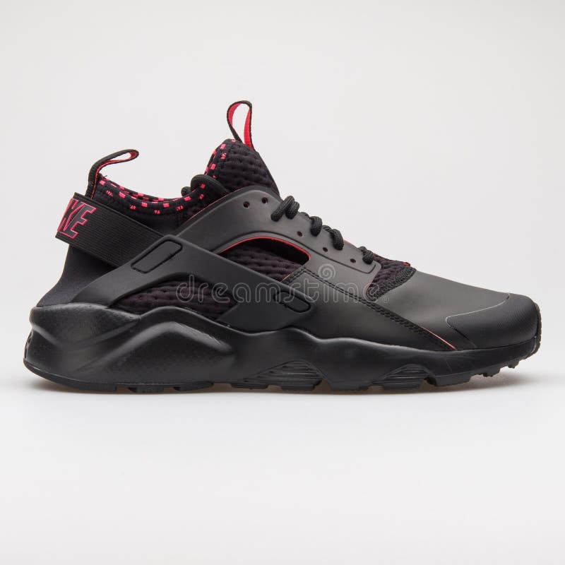 Nike Air Huarache Run Ultra Se Black And Solar Red Sneaker Editorial Stock Photo Image Of Color Life