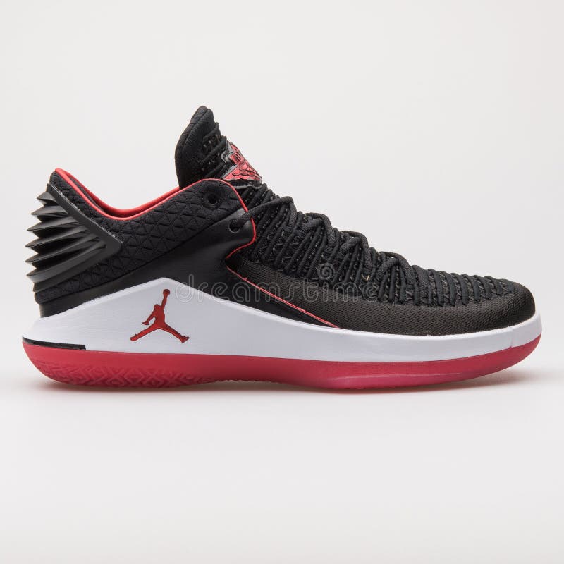 black and red jordan basketball shoes