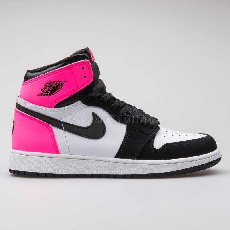 air jordan black white pink