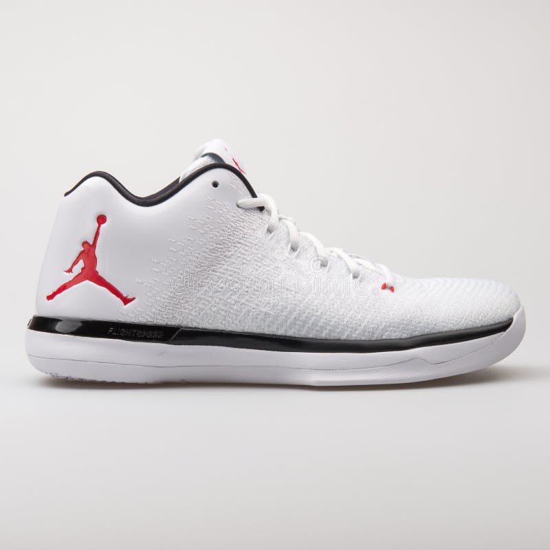 Nike Air Jordan Xxxi Low White Black And Red Sneaker Editorial Image Image Of Kicks Fitness