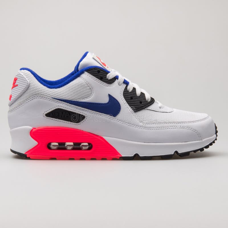 bespotten zuiverheid inkomen Nike Air Max 90 Essential White, Blue and Solar Red Sneaker Editorial Photo  - Image of isolated, back: 180516766