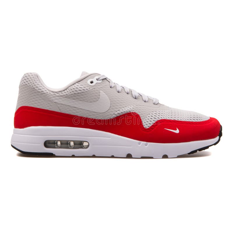 Nike Air Max 1 Ultra Essential Grey and Red Sneaker Editorial Image - Image  of background, leather: 147521025
