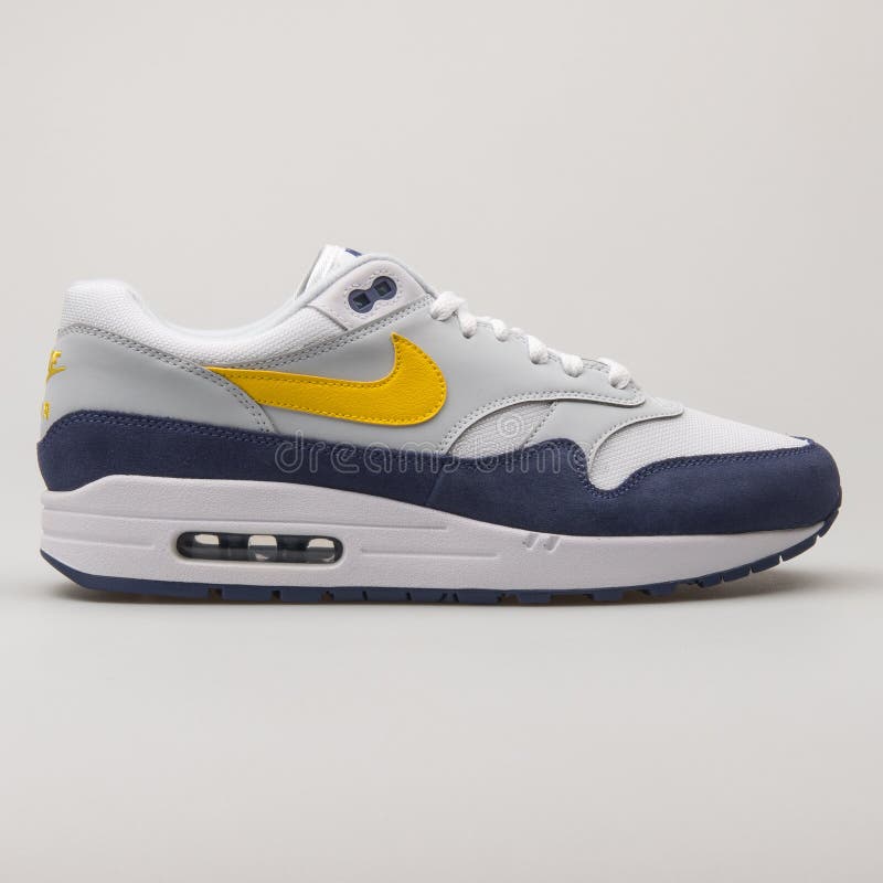 yellow and navy blue air max