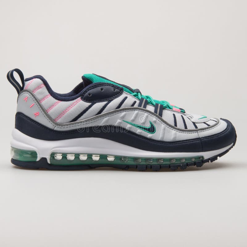 Nike Air Max 98 White, Obsidian And 
