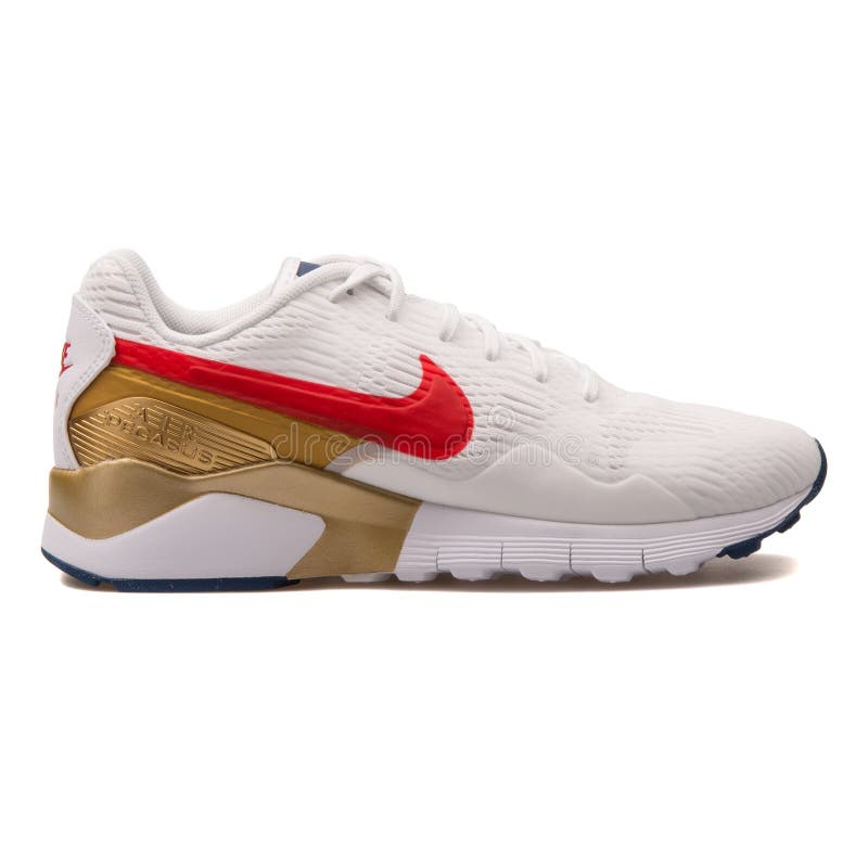 Nike Air Pegasus 92-16 Gold and Red Sneaker Editorial Stock Photo - Image of color, sole: 147521478