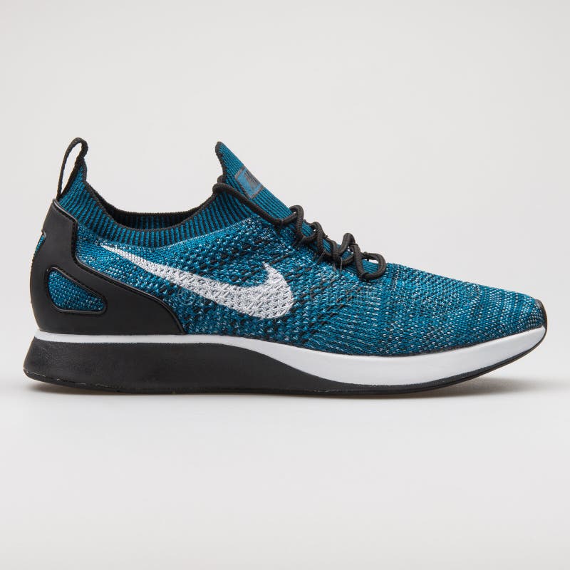 Zoom Flyknit Racer Blue, Black and White Sneaker Editorial Image - Image of life, laces: