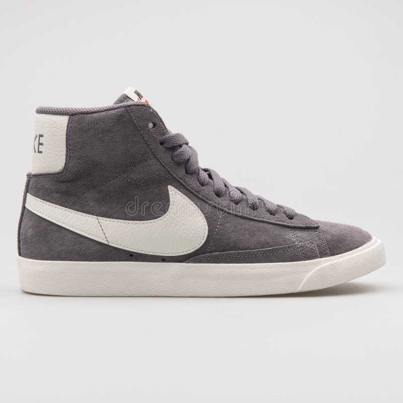 Nike Blazer 77 Suede Grey White Sneaker Editorial Photography - of athletic, running: 179838602
