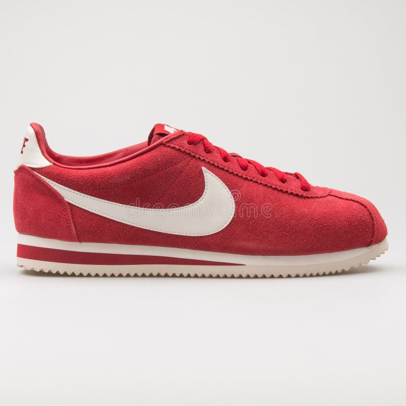 Classic Cortez Suede Gym Red and White Sneaker Editorial Stock - Image of shoe: 180259859