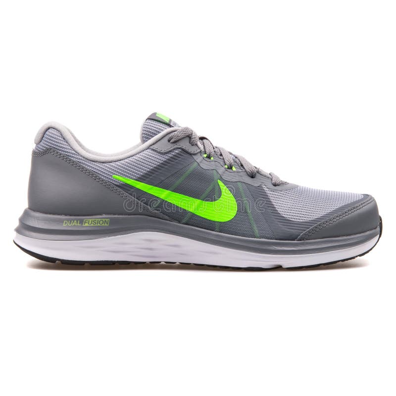 Humaan toekomst hypothese Nike Dual Fusion X 2 Grey and Green Sneaker Editorial Stock Photo - Image  of colour, footwear: 149297453