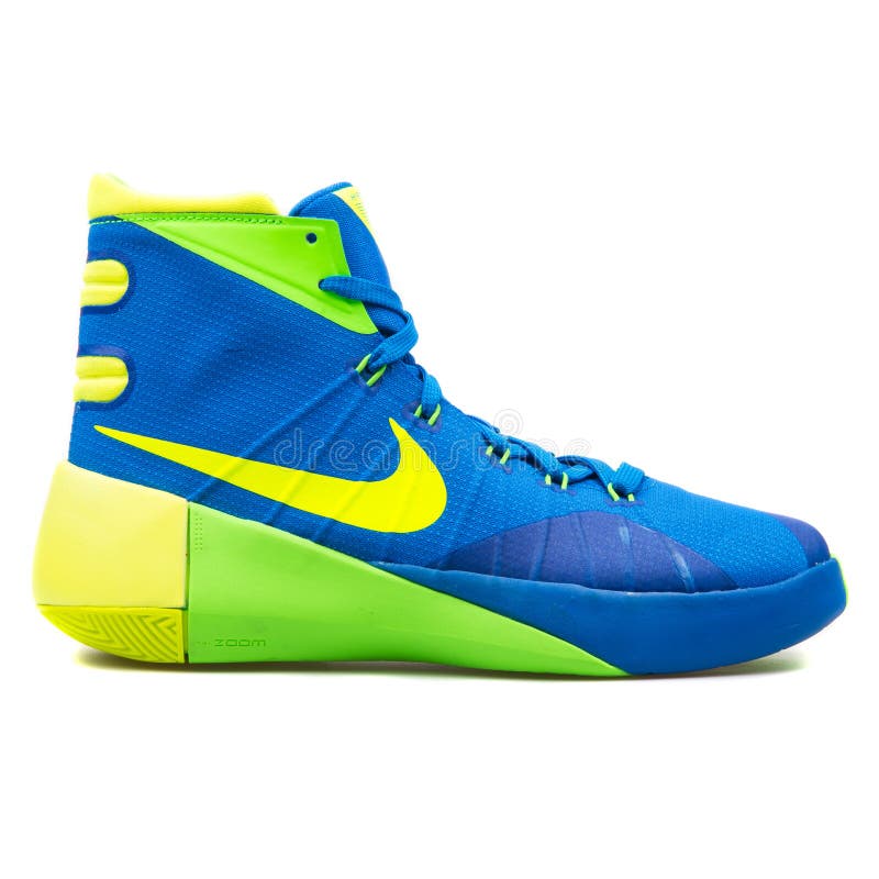 religión pulgada Mansión Nike Hyperdunk 2015 Blue, Green and Yellow Sneaker Editorial Image - Image  of blue, accessories: 151083110