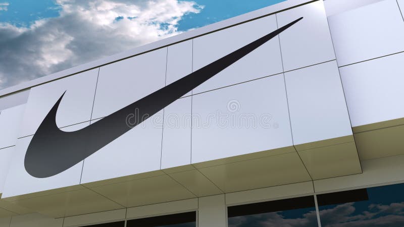 esquina más lejos Espinas Nike Inscription and Logo on the Modern Building Facade. Editorial 3D  Rendering Editorial Stock Photo - Illustration of reflective, popular:  97683698