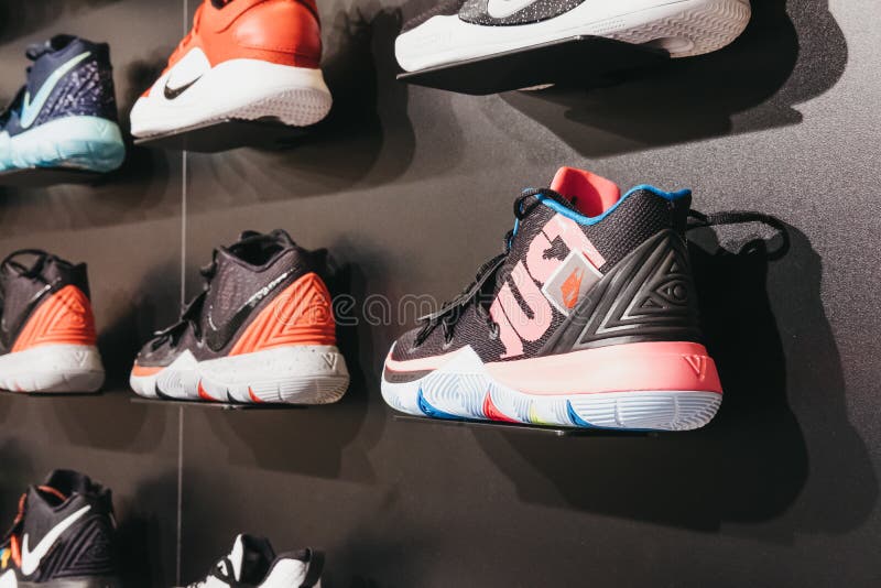 Nike Kyrie 5 Basketball Shoes Kyrie Irving on at a Store in Luxembourg Editorial Image - Image of nike, clothing: