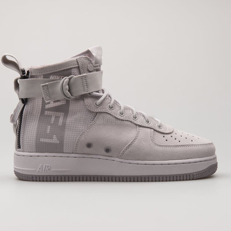 Nike SF Air Force 1 Mid Suede Grey Sneaker Editorial Photo - Image of  running, color: 181209736