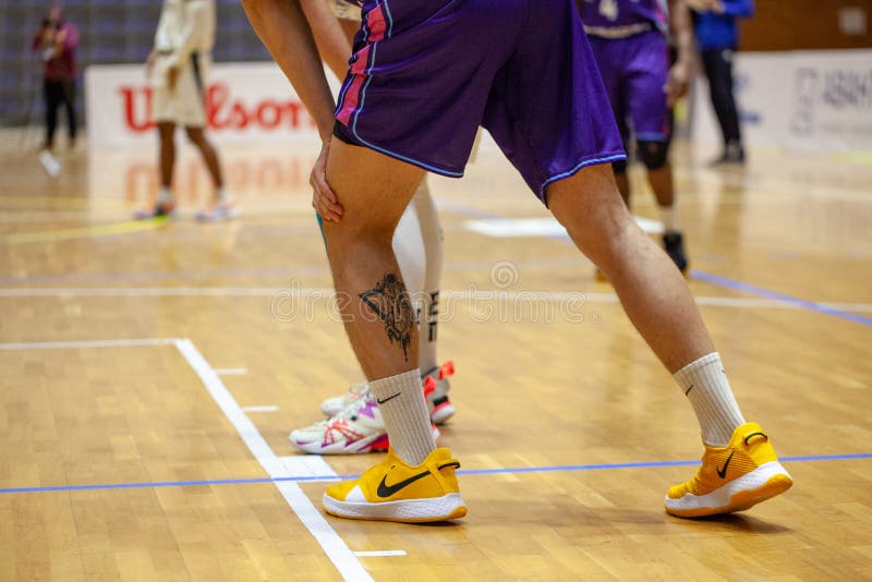 yellow basketball sneakers