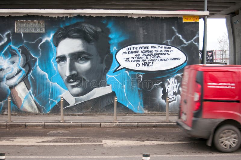 Nikola Tesla graffiti royalty free stock images Nikola Tesla graffiti royalty free stock images